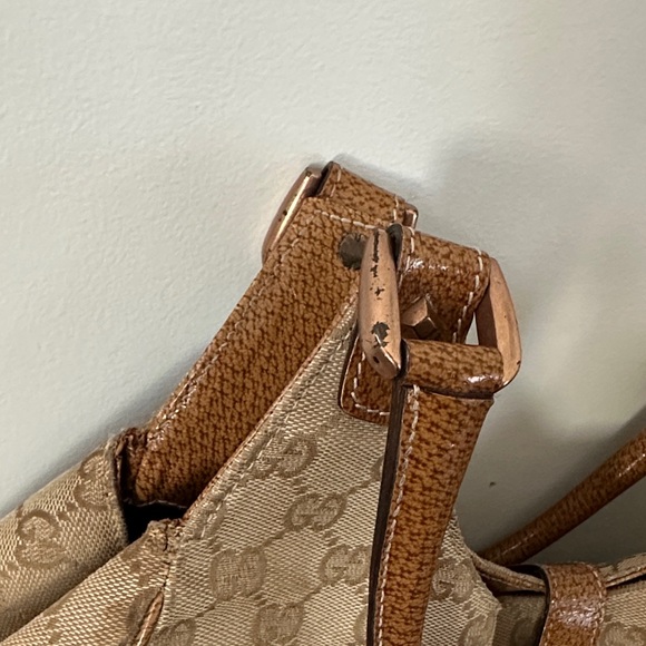 Vintage Gucci Beige and Brown Monogram GG Jackie Shoulder Bag 1244072123 - Picture 13 of 15